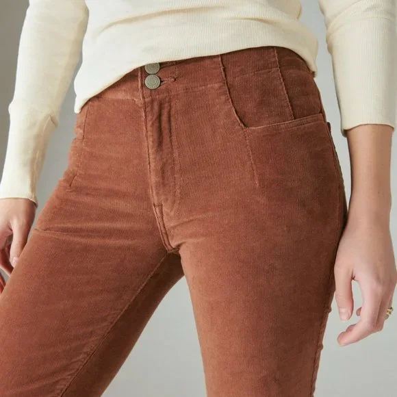 Lucky Brand Corduroy Bootcut Pants in Warm Rust - Picture 3 of 4